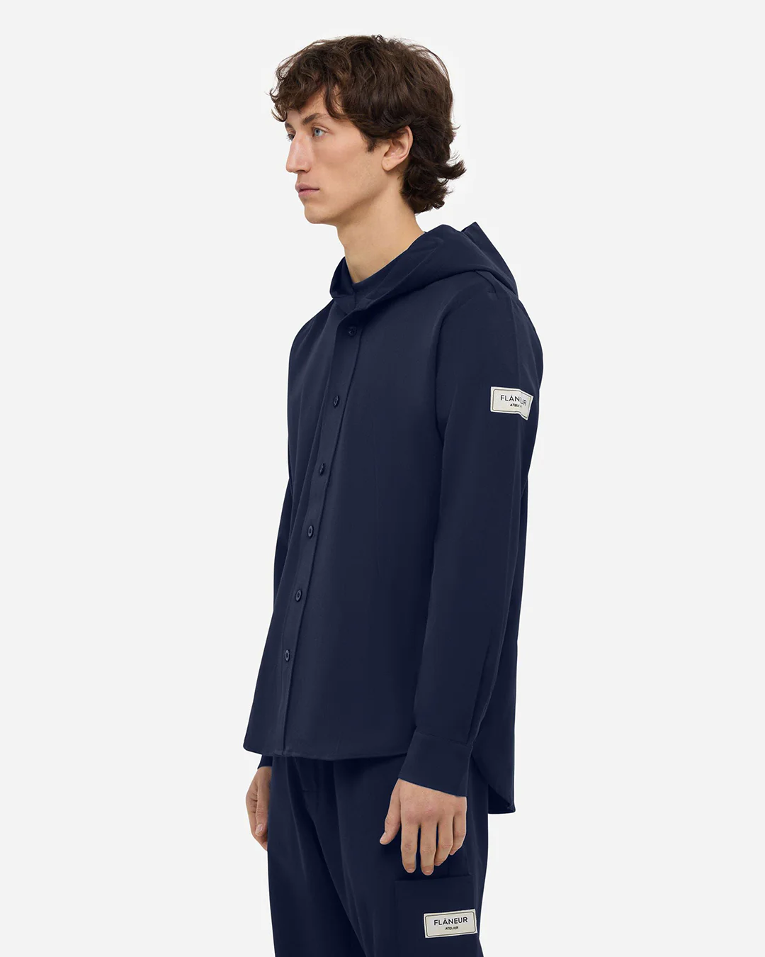 Atelier Hooded Shirt | Navy - Image 3