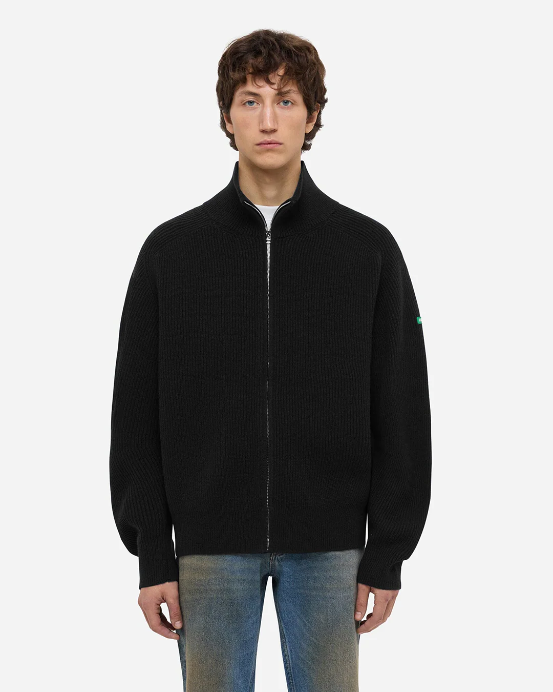 Badge Knit Cardigan | Black - Image 2