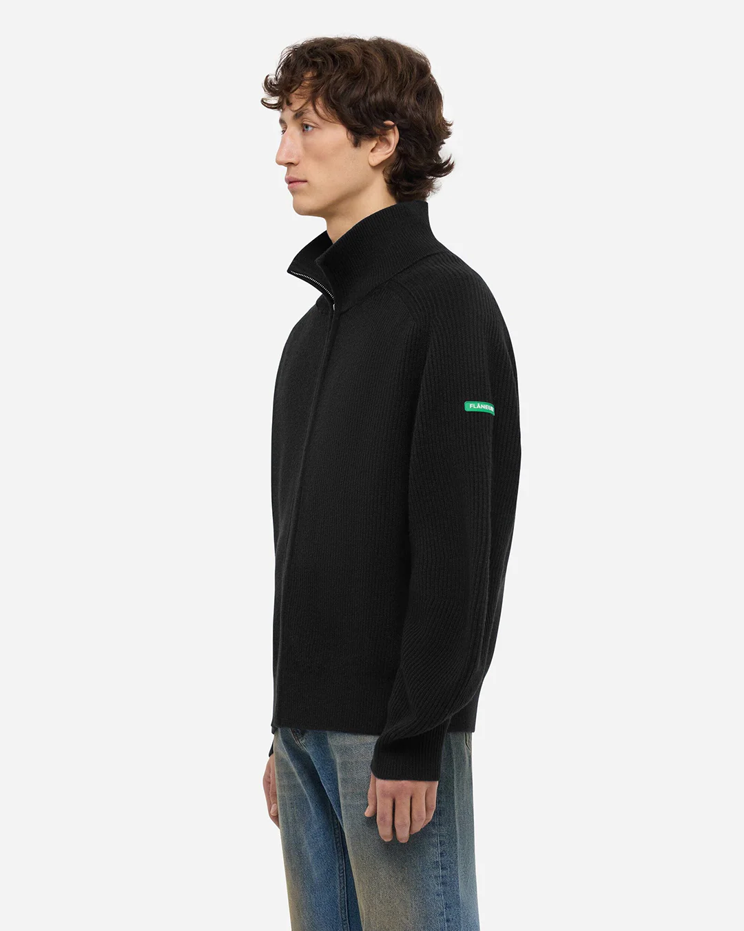 Badge Knit Cardigan | Black - Image 3