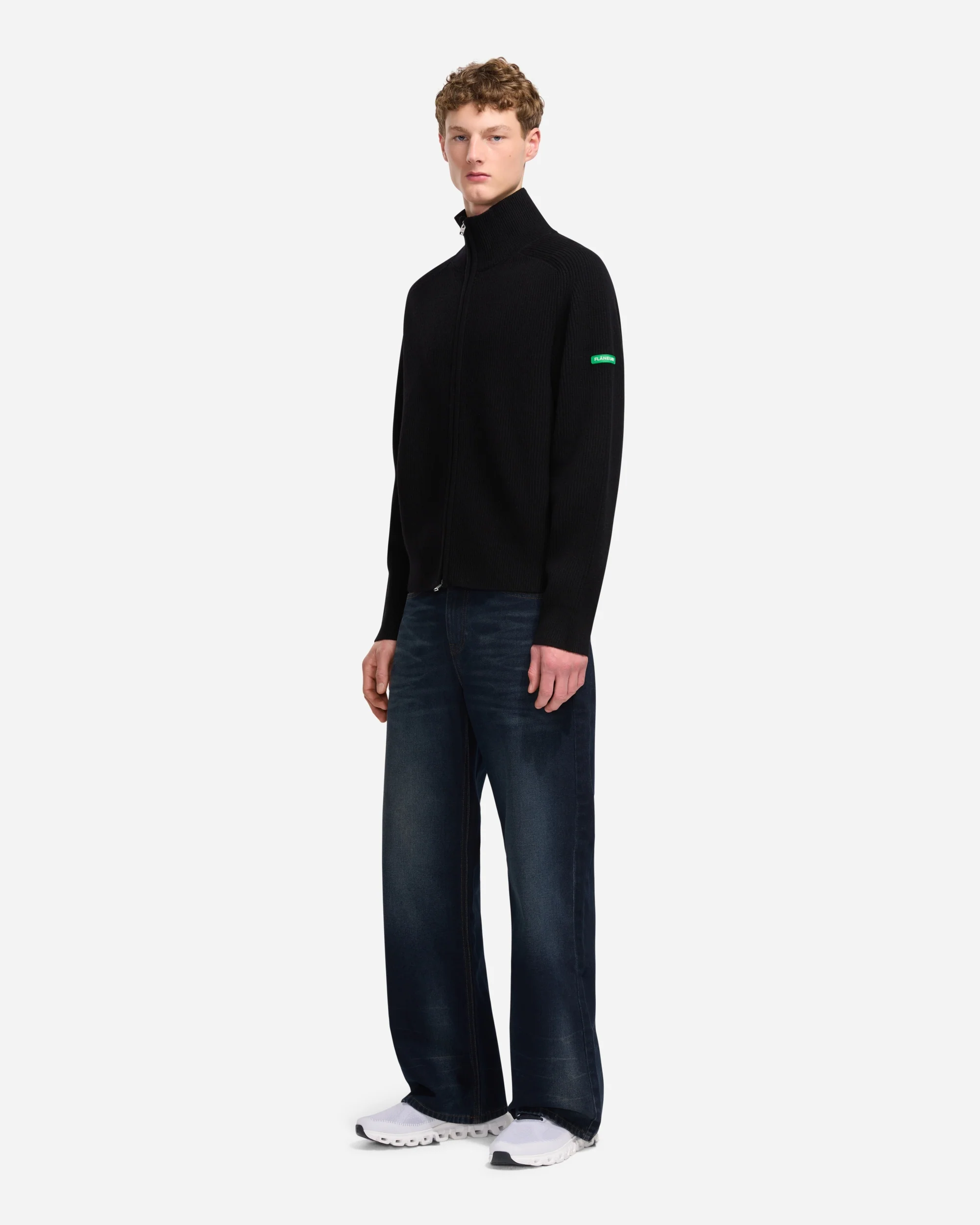 Badge Knit Cardigan | Black - Image 6