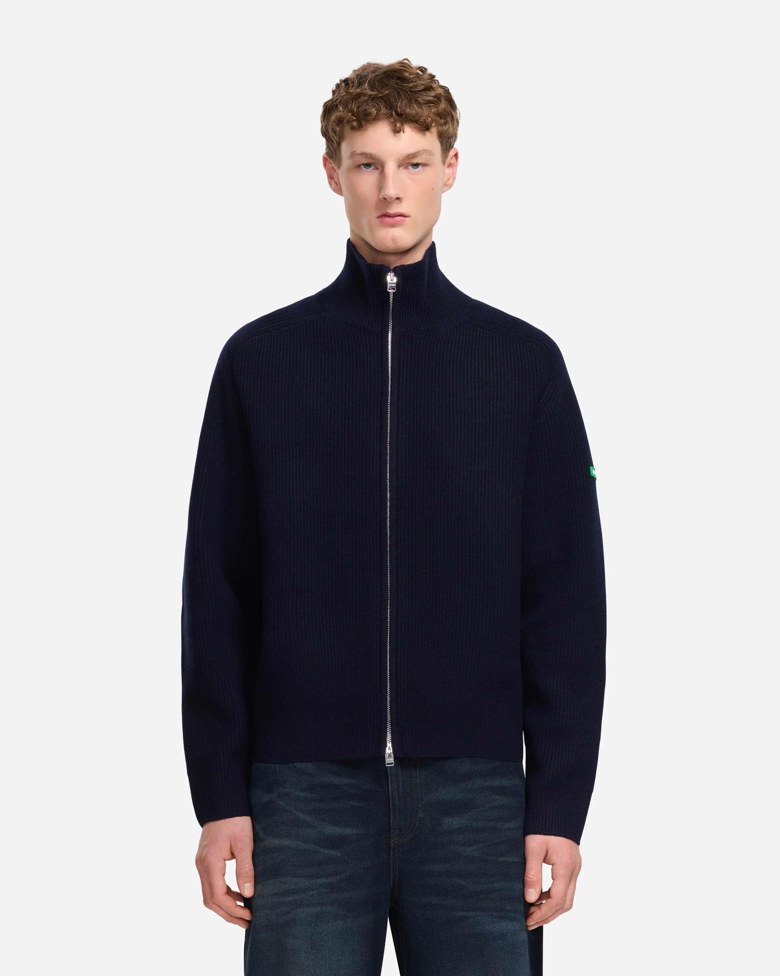 Badge Knit Cardigan | Navy - Image 2