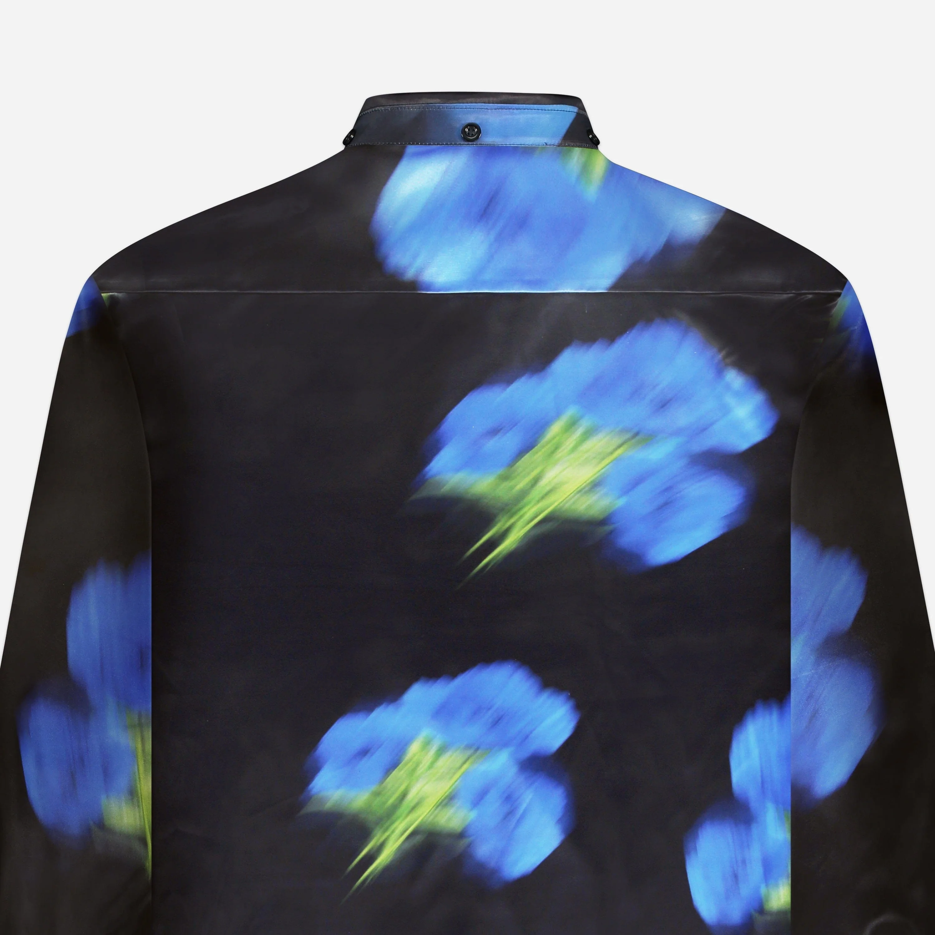 Blurred Flower Hooded Shirt | Black - Image 4