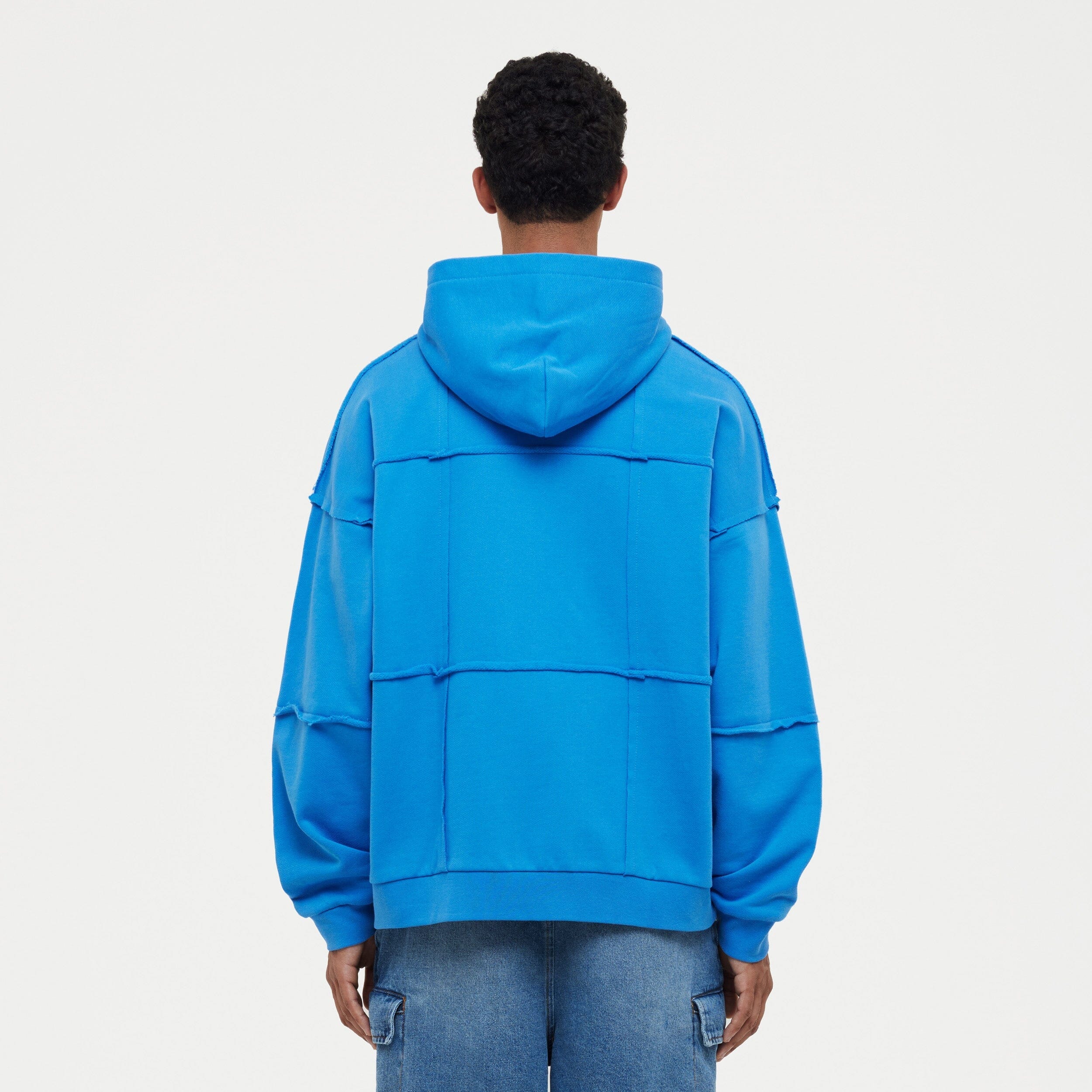 Cut & Sew Zip-Up Hoodie | Cobalt Blue - Image 2