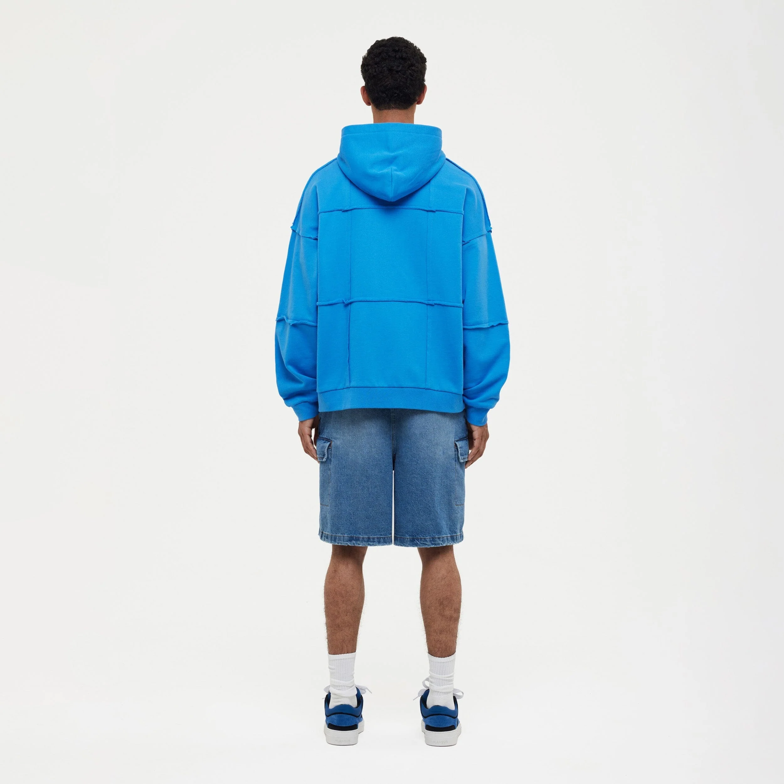 Cut & Sew Zip-Up Hoodie | Cobalt Blue - Image 5