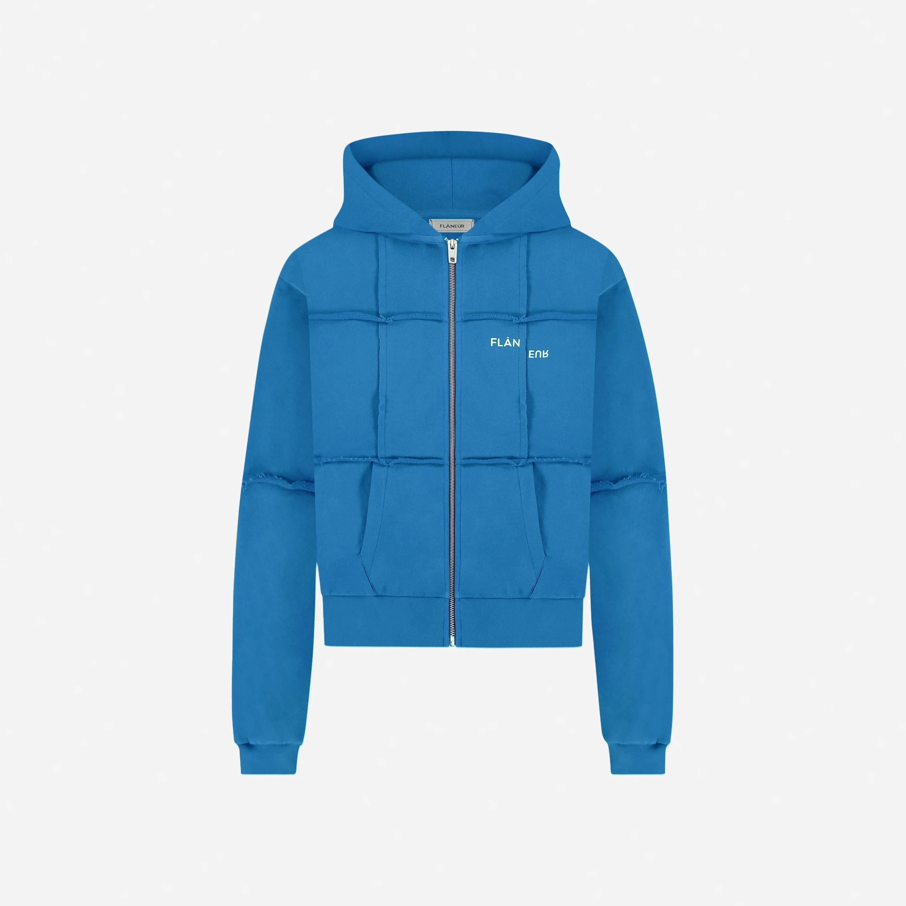 Cut & Sew Zip-Up Hoodie | Cobalt Blue - Image 7