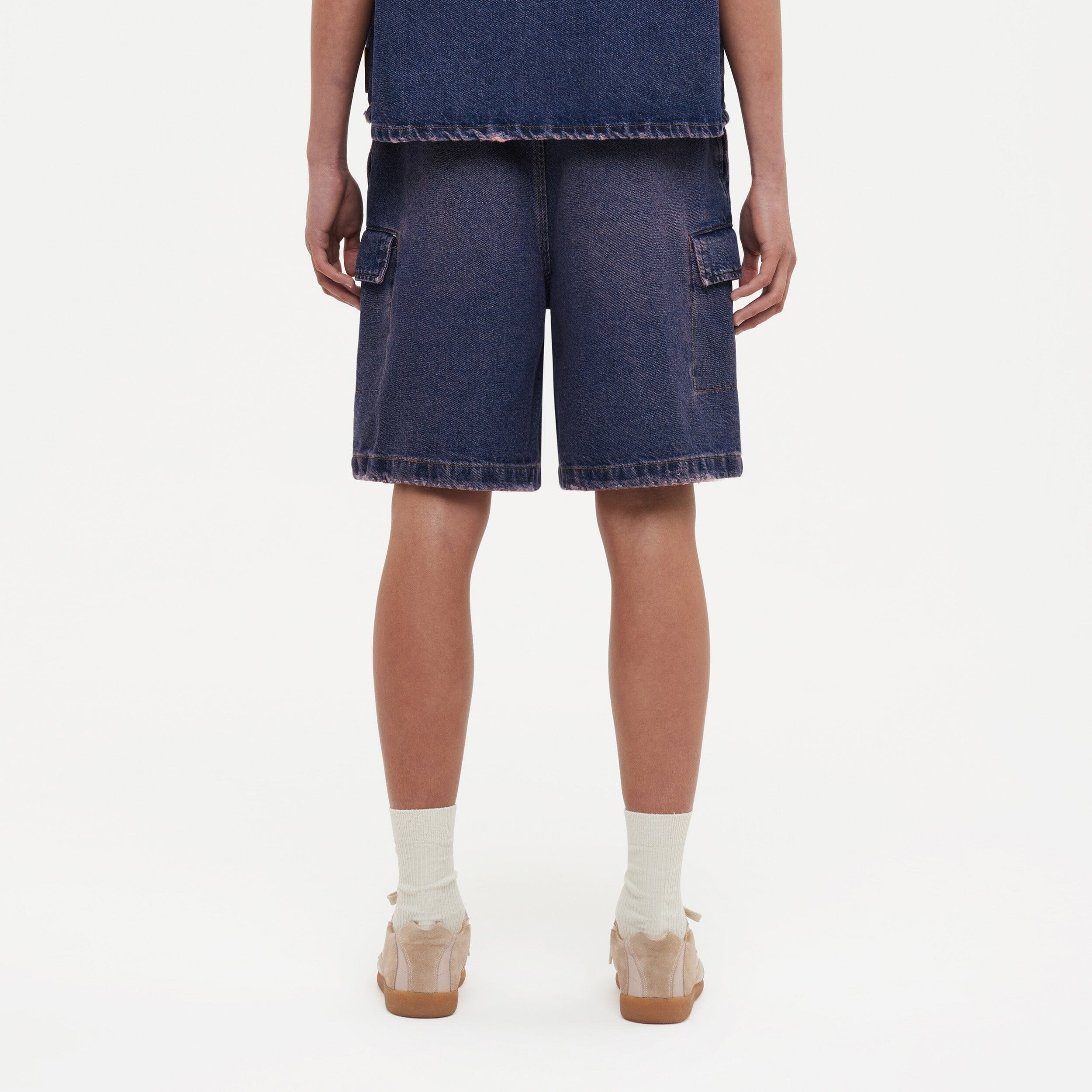 Denim Cargo Shorts | Violet Wash - Image 2