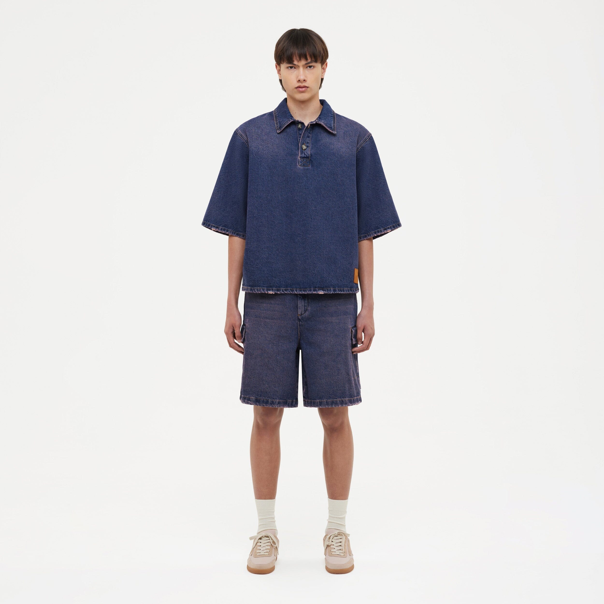 Denim Cargo Shorts | Violet Wash - Image 3