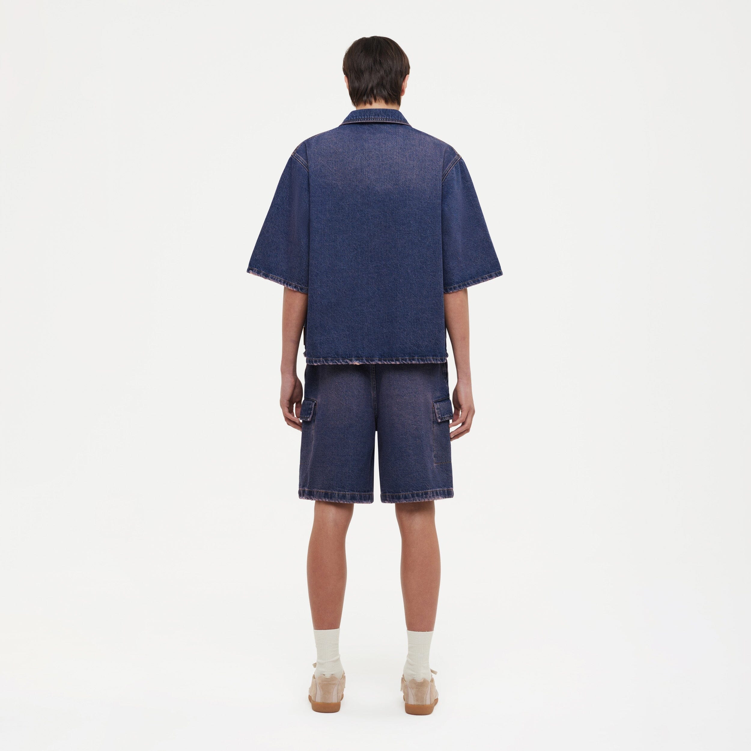 Denim Cargo Shorts | Violet Wash - Image 4