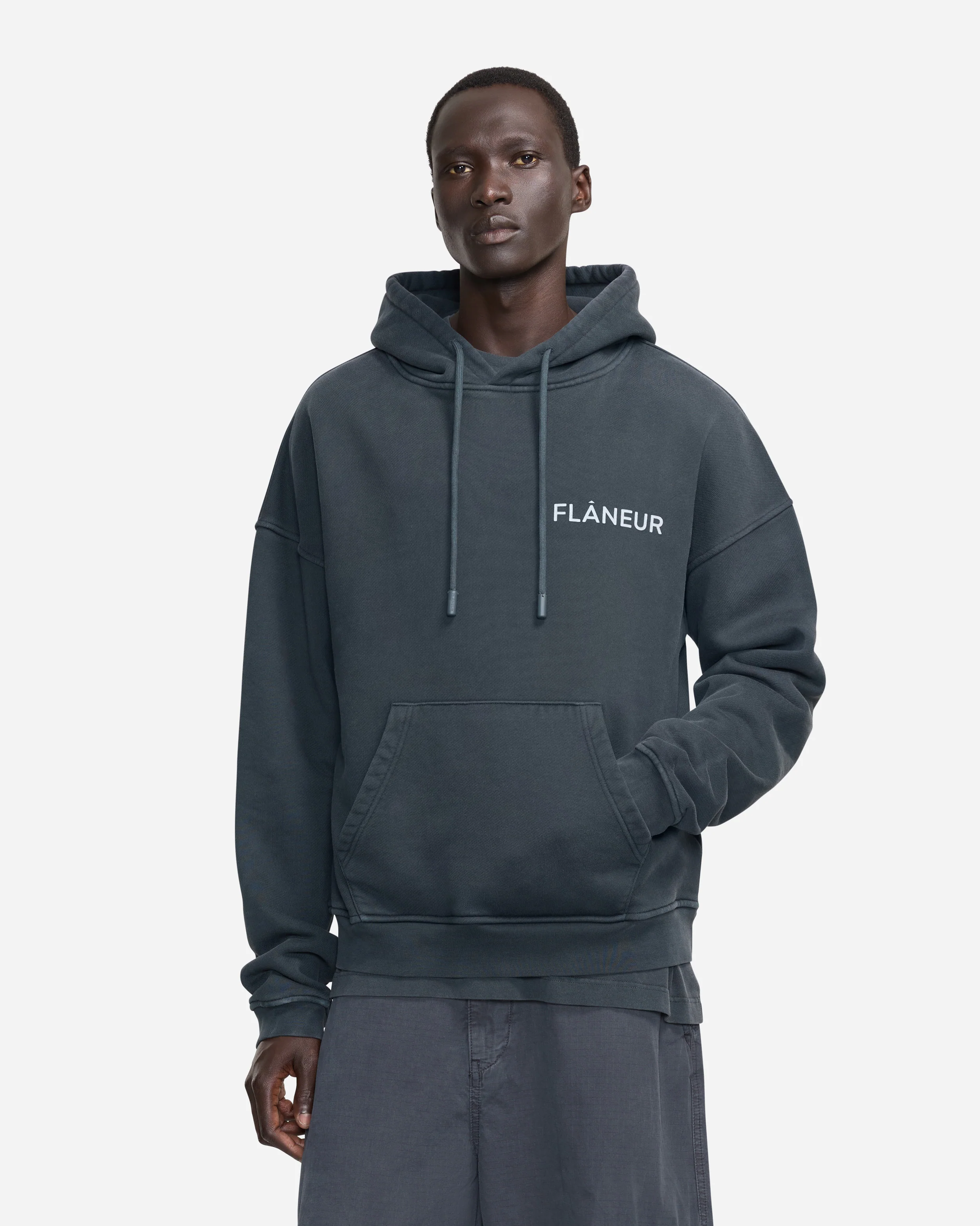 Double Logo Hoodie Washed | Black - Image 3