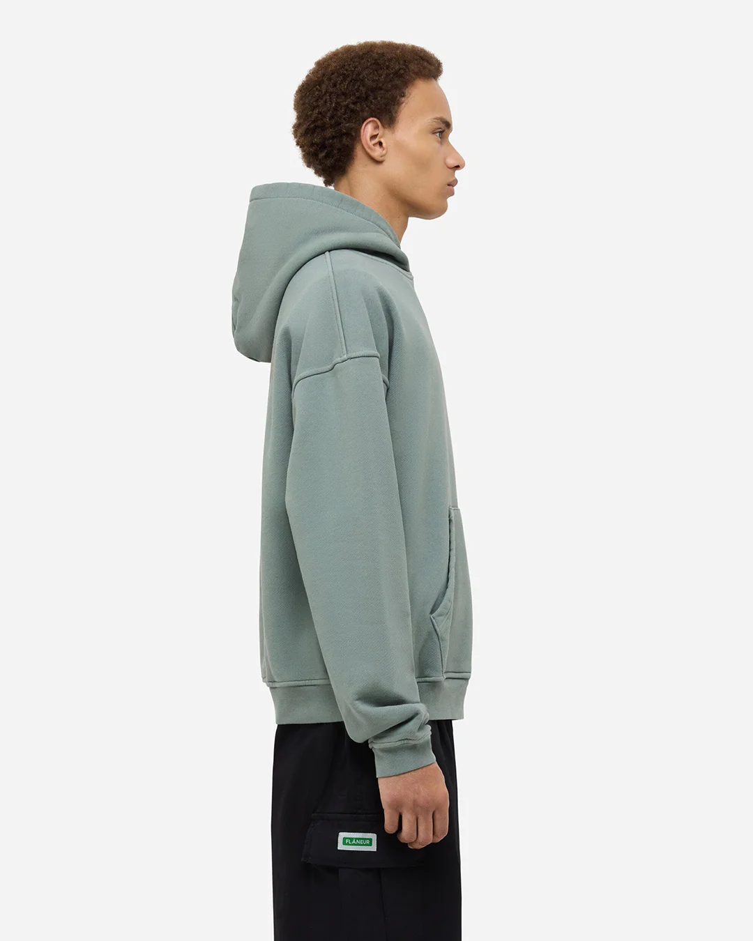 Double Logo Washed Hoodie (500GSM) | Sage - Image 4