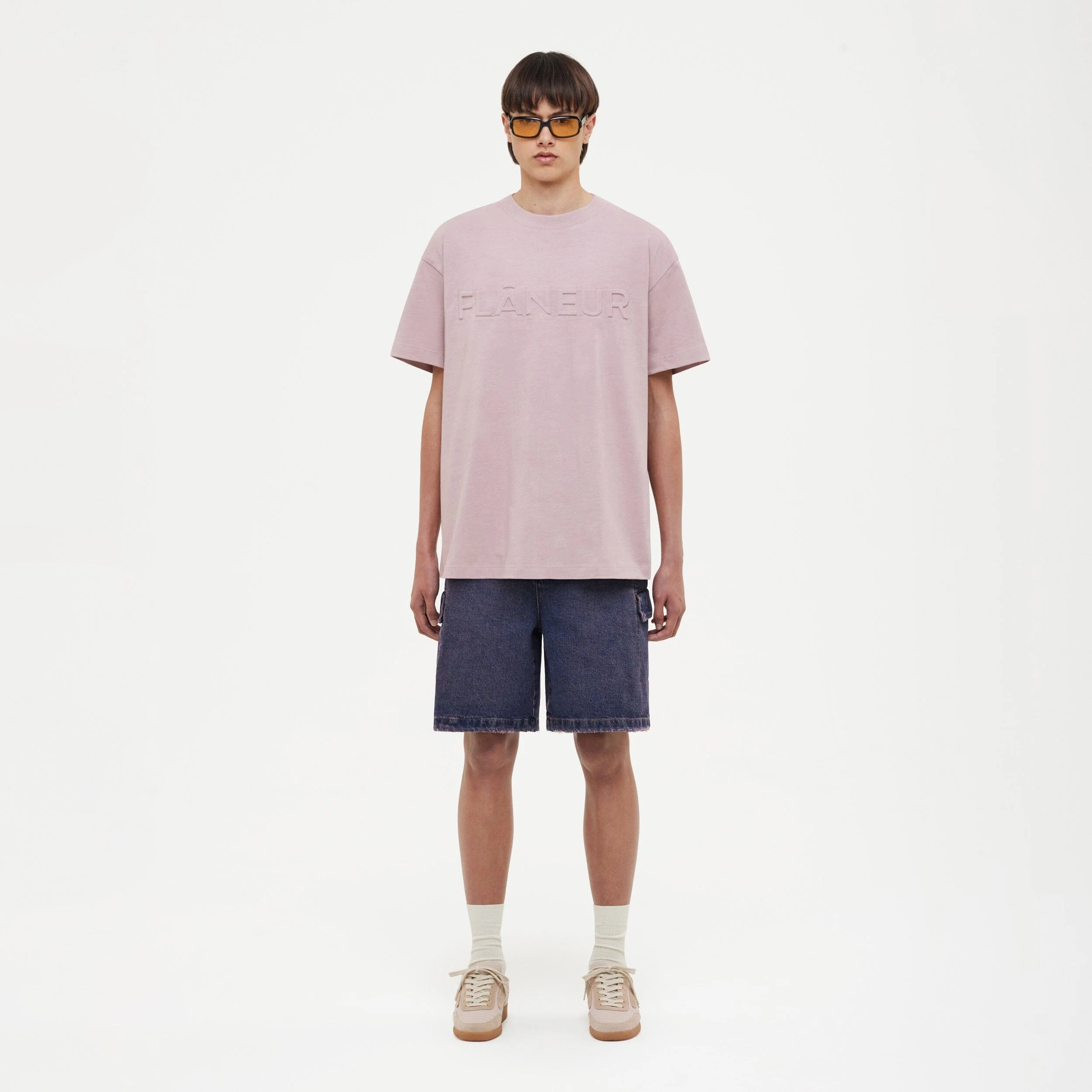 Embossed Logo T-Shirt | Soft Mauve - Image 4