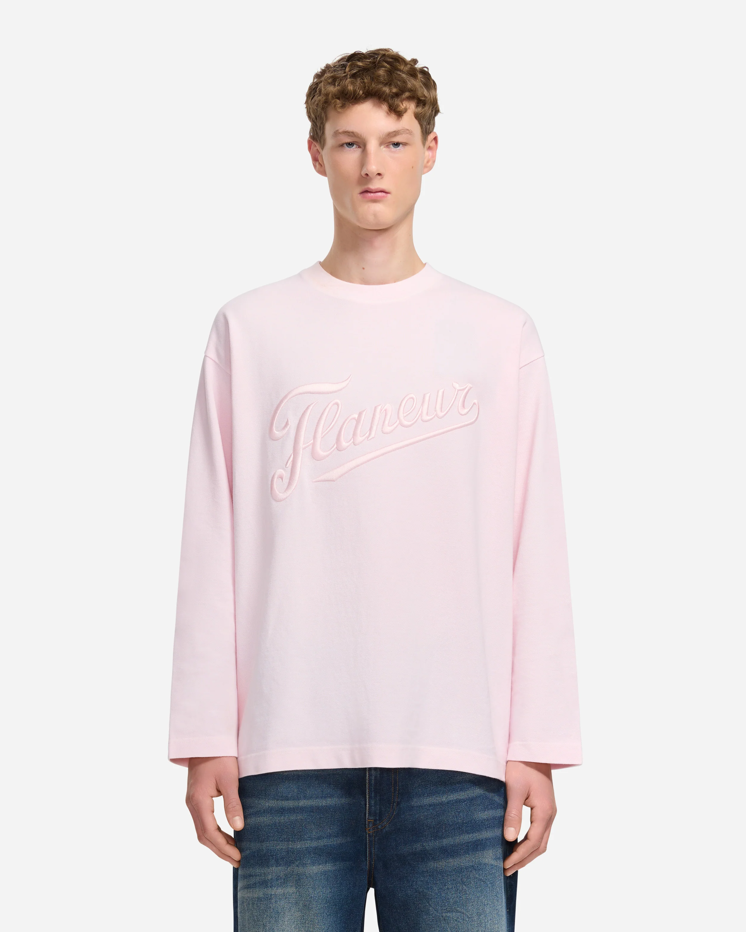 Embroidered Logo Long Sleeve | Pink - Image 3