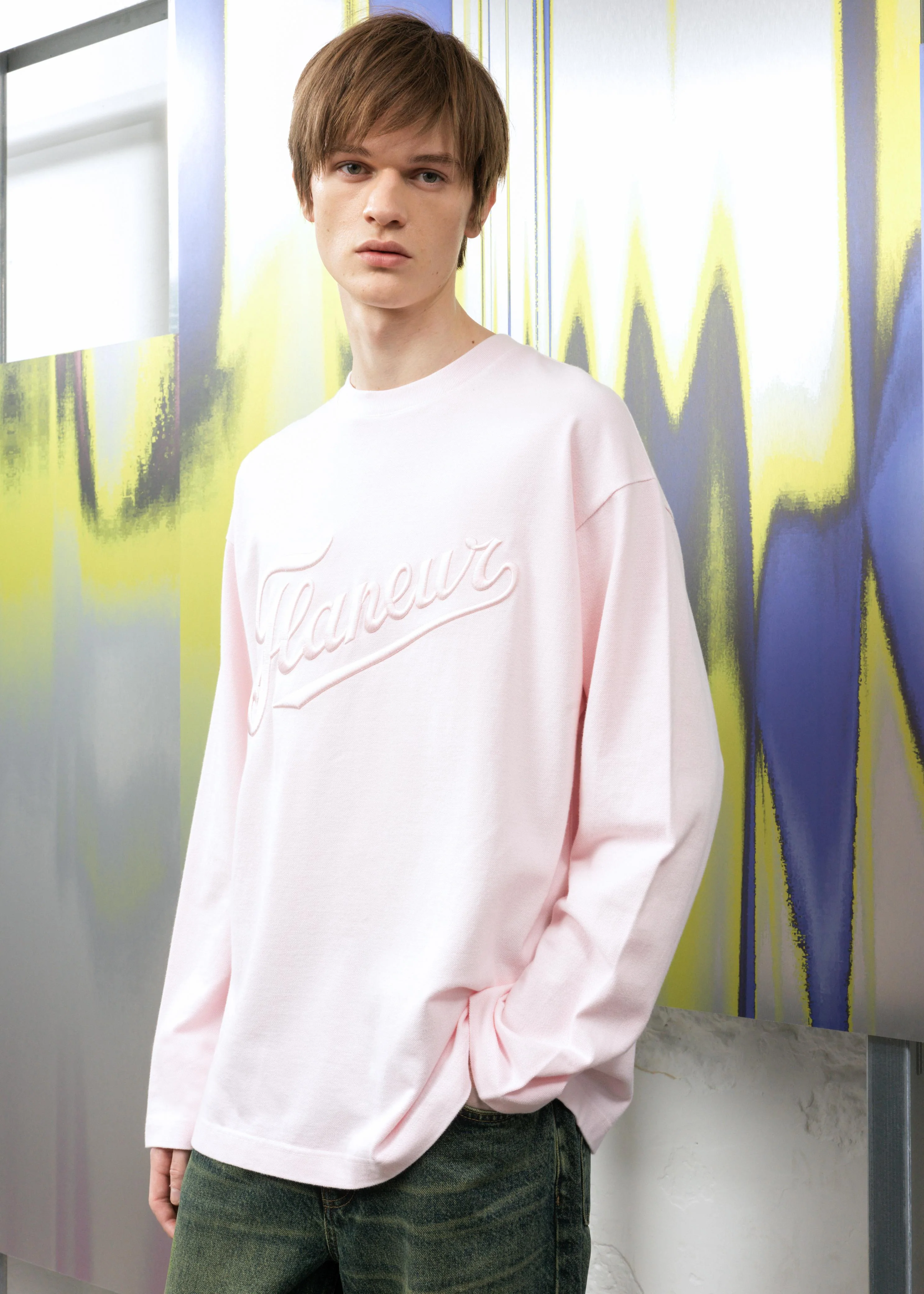 Embroidered Logo Long Sleeve | Pink - Image 5
