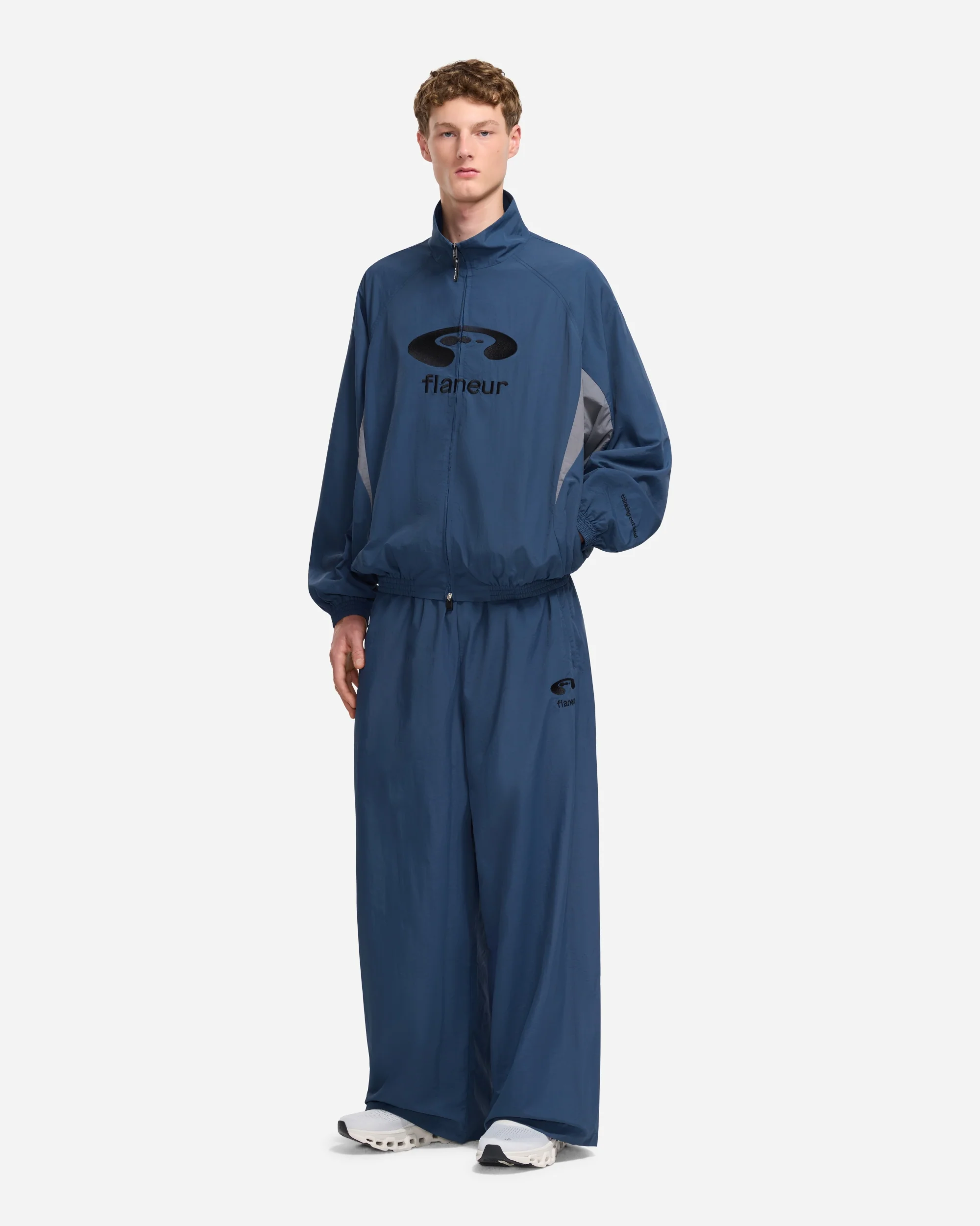 Flaneur Music Paneled Track Jacket | Navy - Image 3