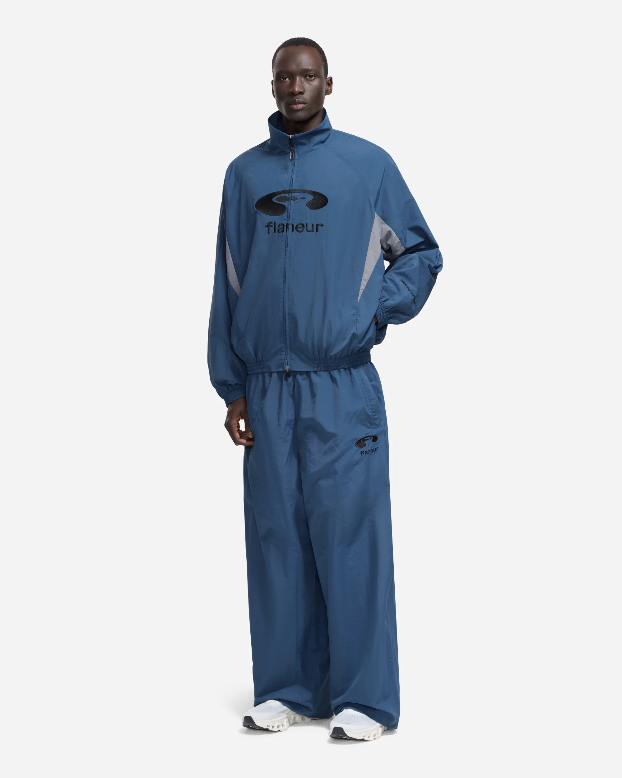 Flaneur Music Paneled Track Jacket | Navy - Image 5