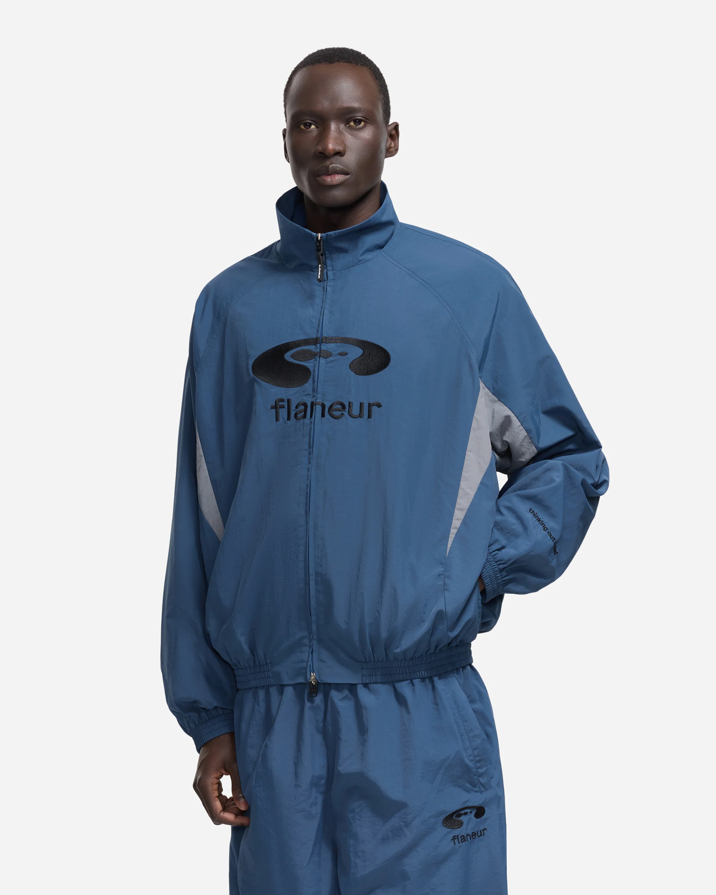 Flaneur Music Paneled Track Jacket | Navy - Image 6