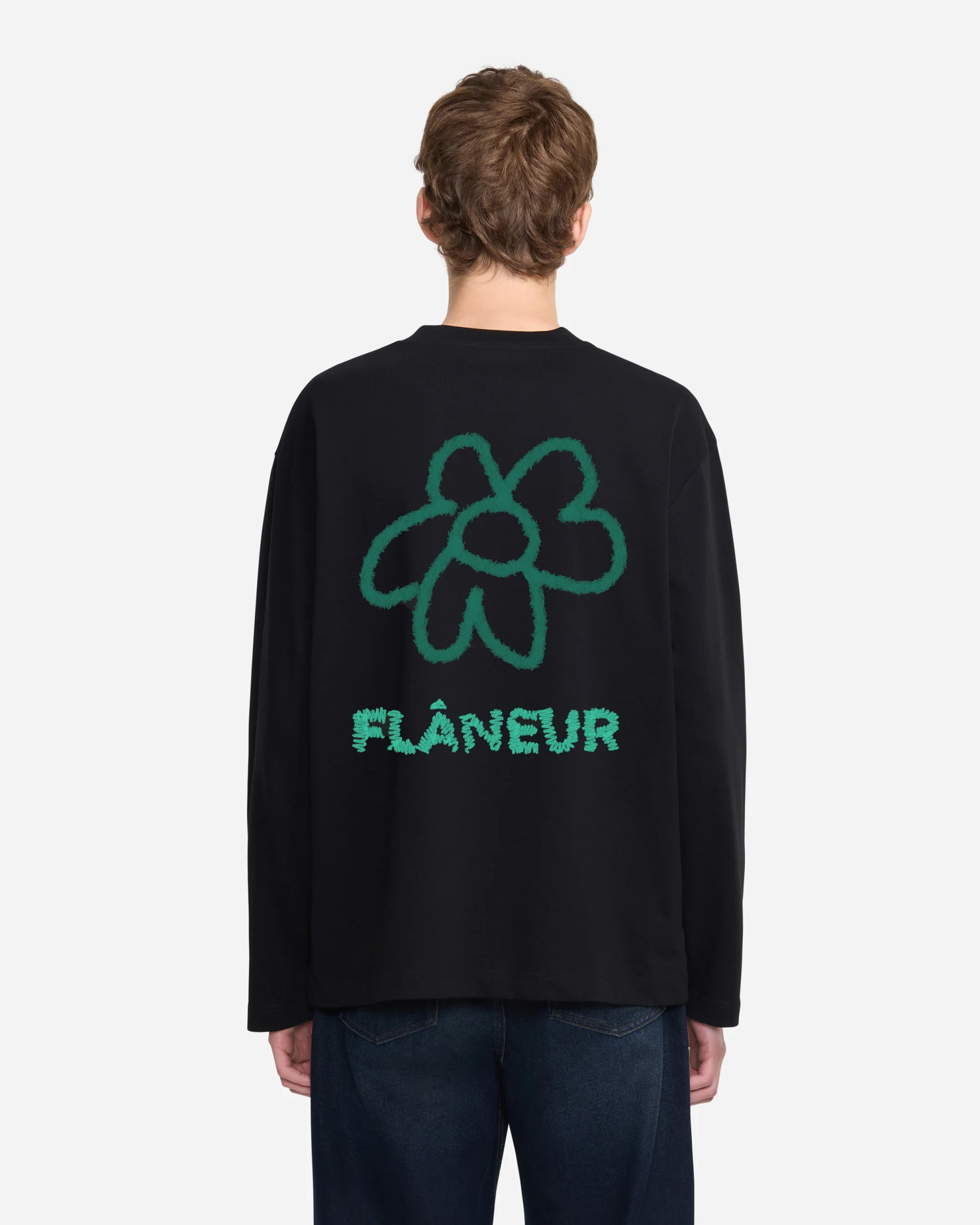 Flower Doodle Long Sleeve | Black - Image 3