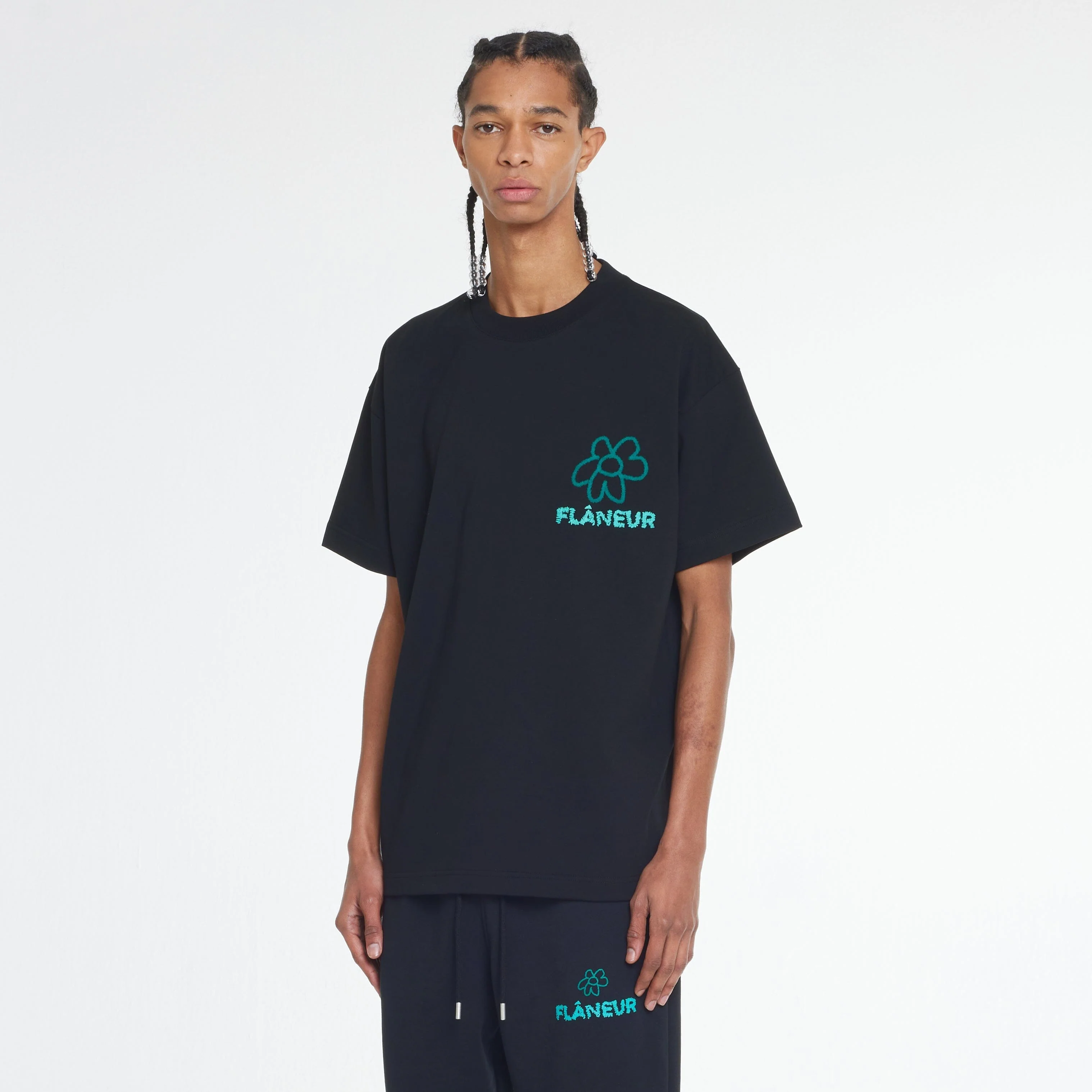 Flower Doodle T-Shirt | Black - Image 3