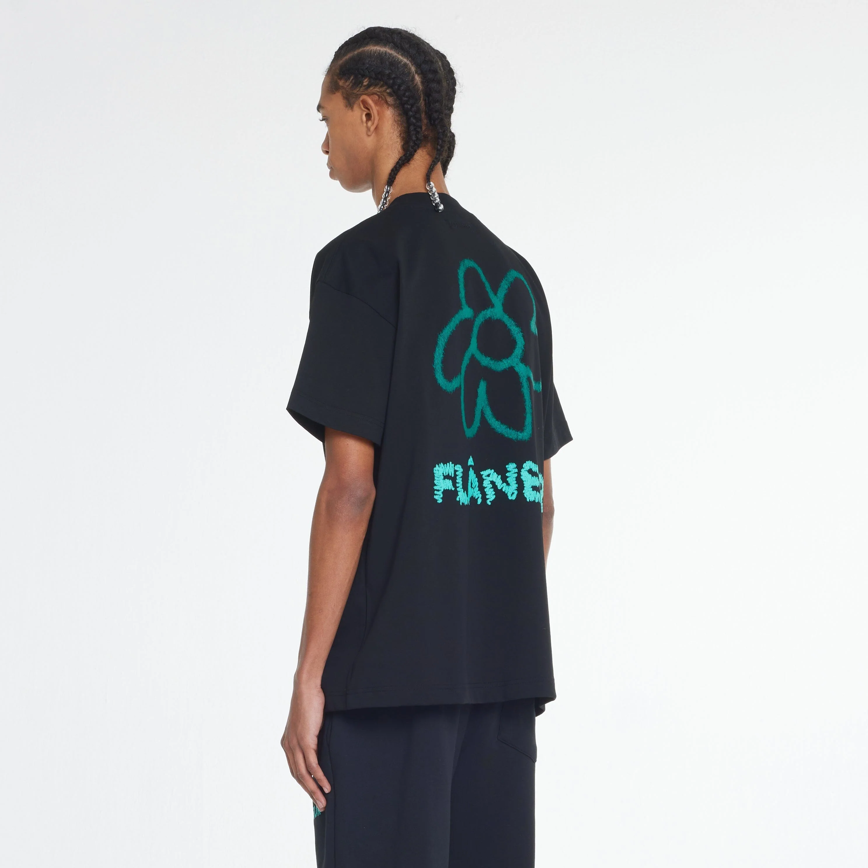 Flower Doodle T-Shirt | Black - Image 4
