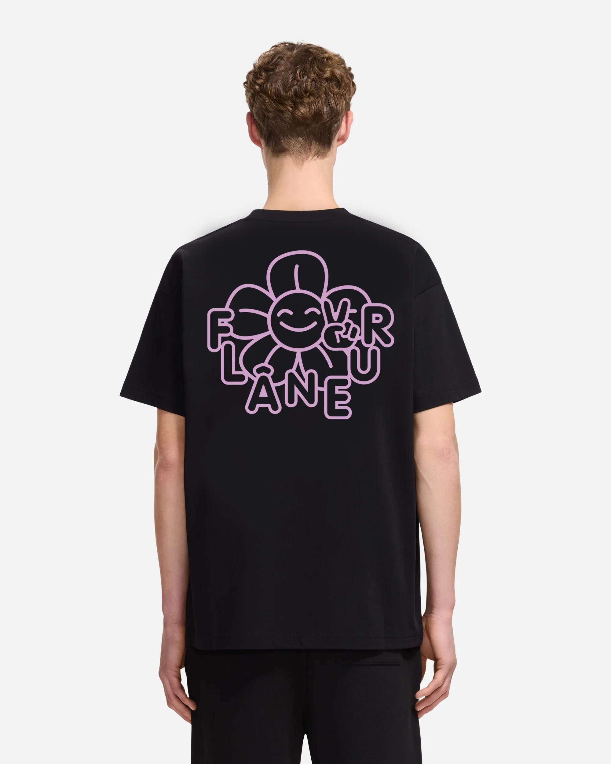Happy Flower T-Shirt | Black/Pink - Image 2
