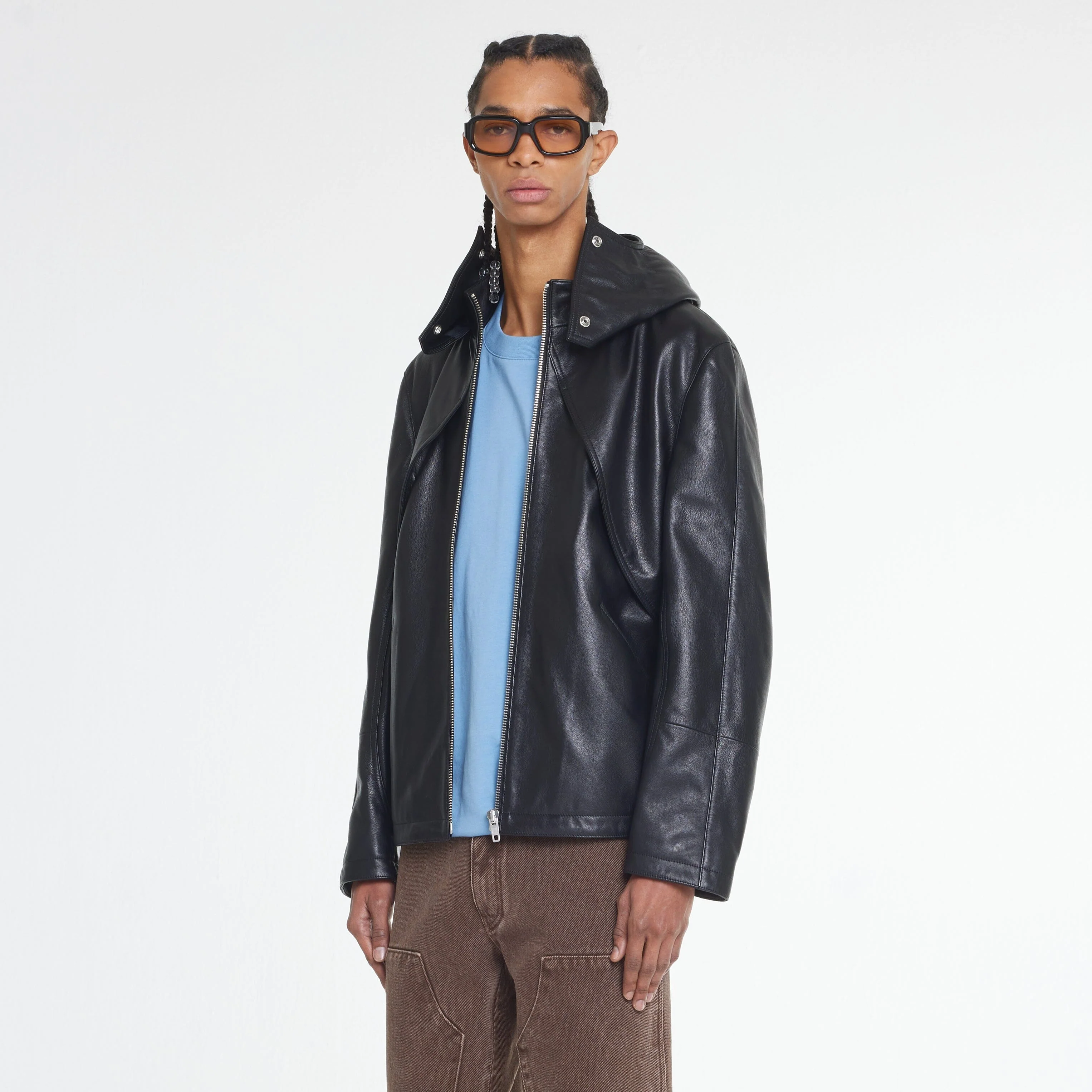 Leather Balaclava Jacket | Black - Image 2