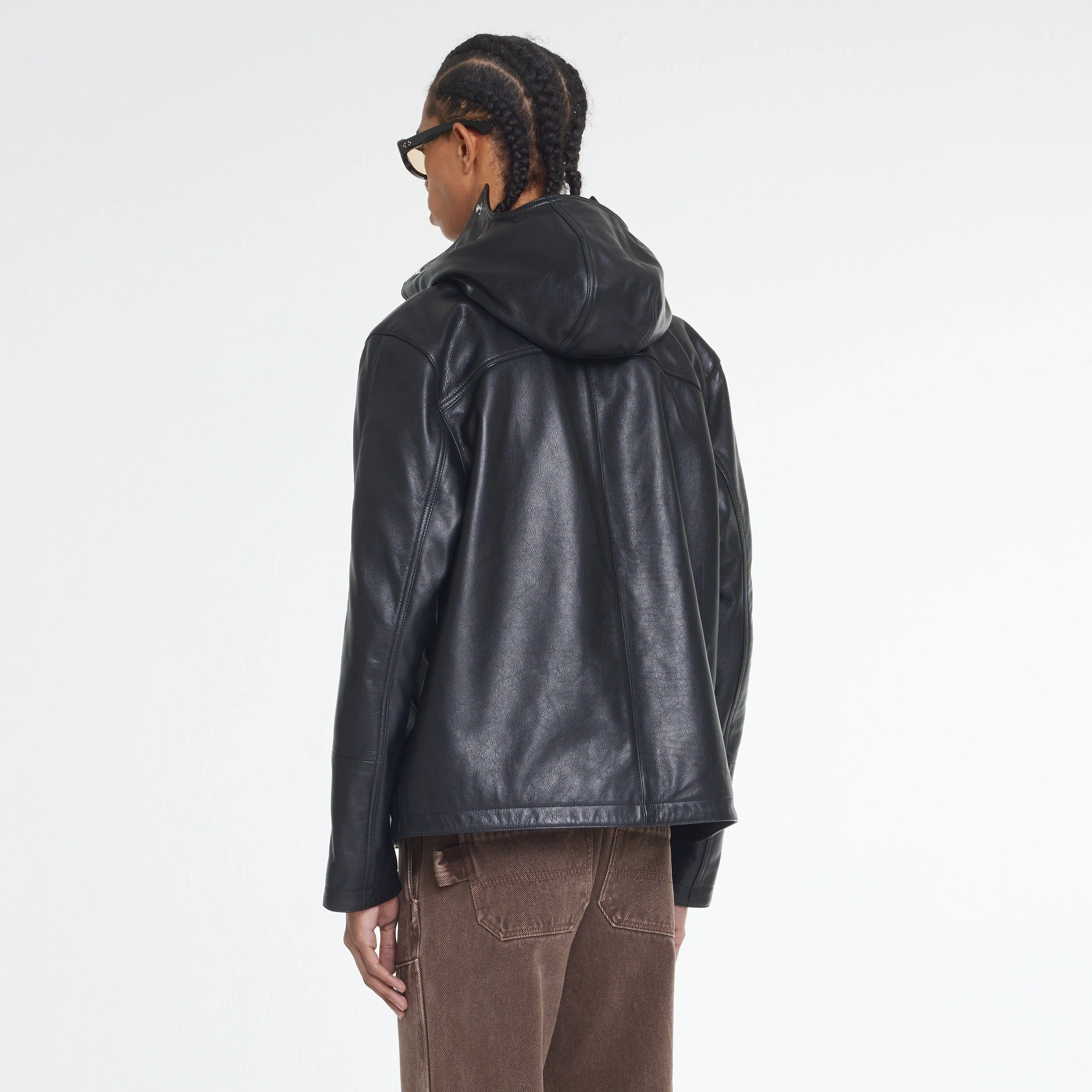 Leather Balaclava Jacket | Black - Image 4
