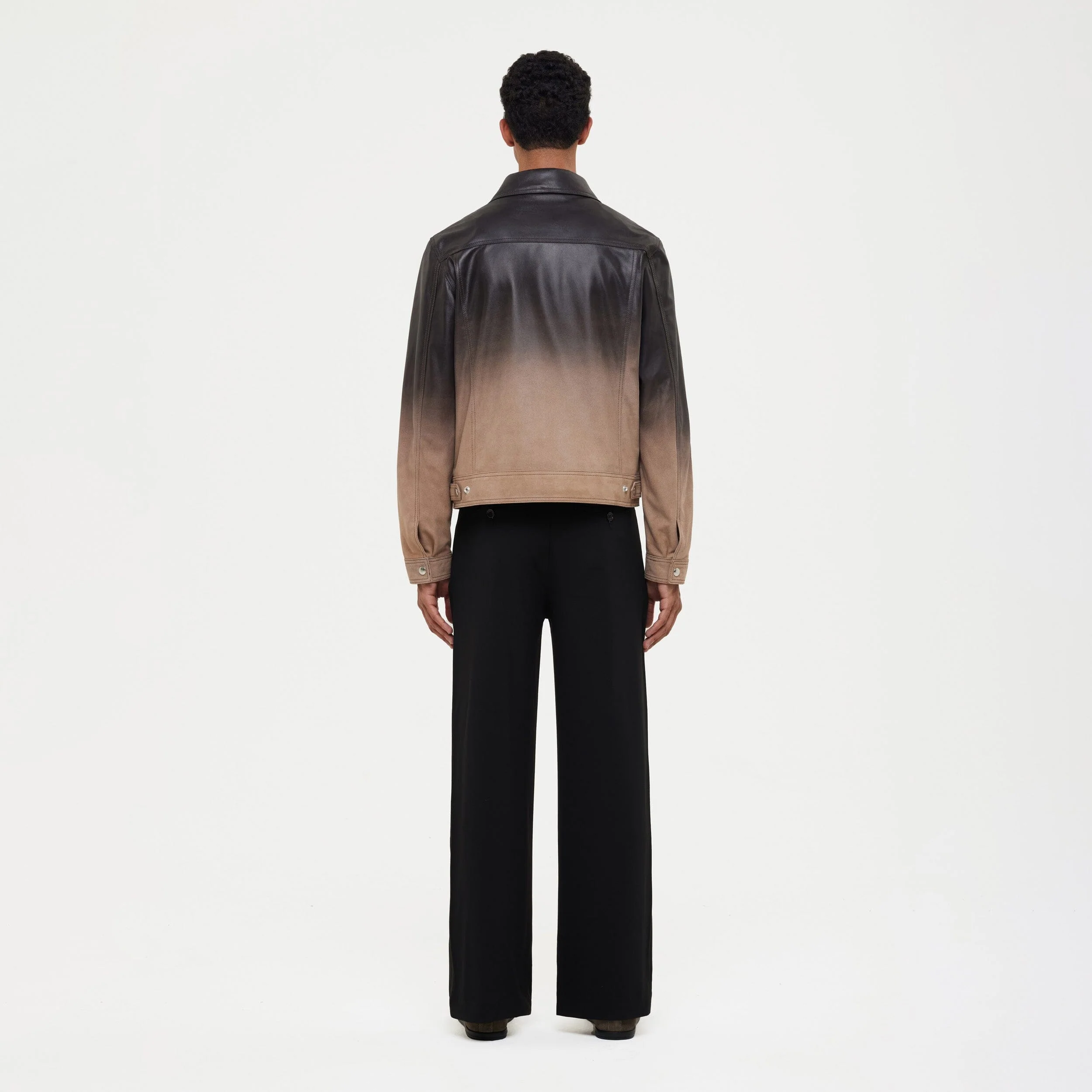 Leather Moto Jacket | Faded Brown - Image 4