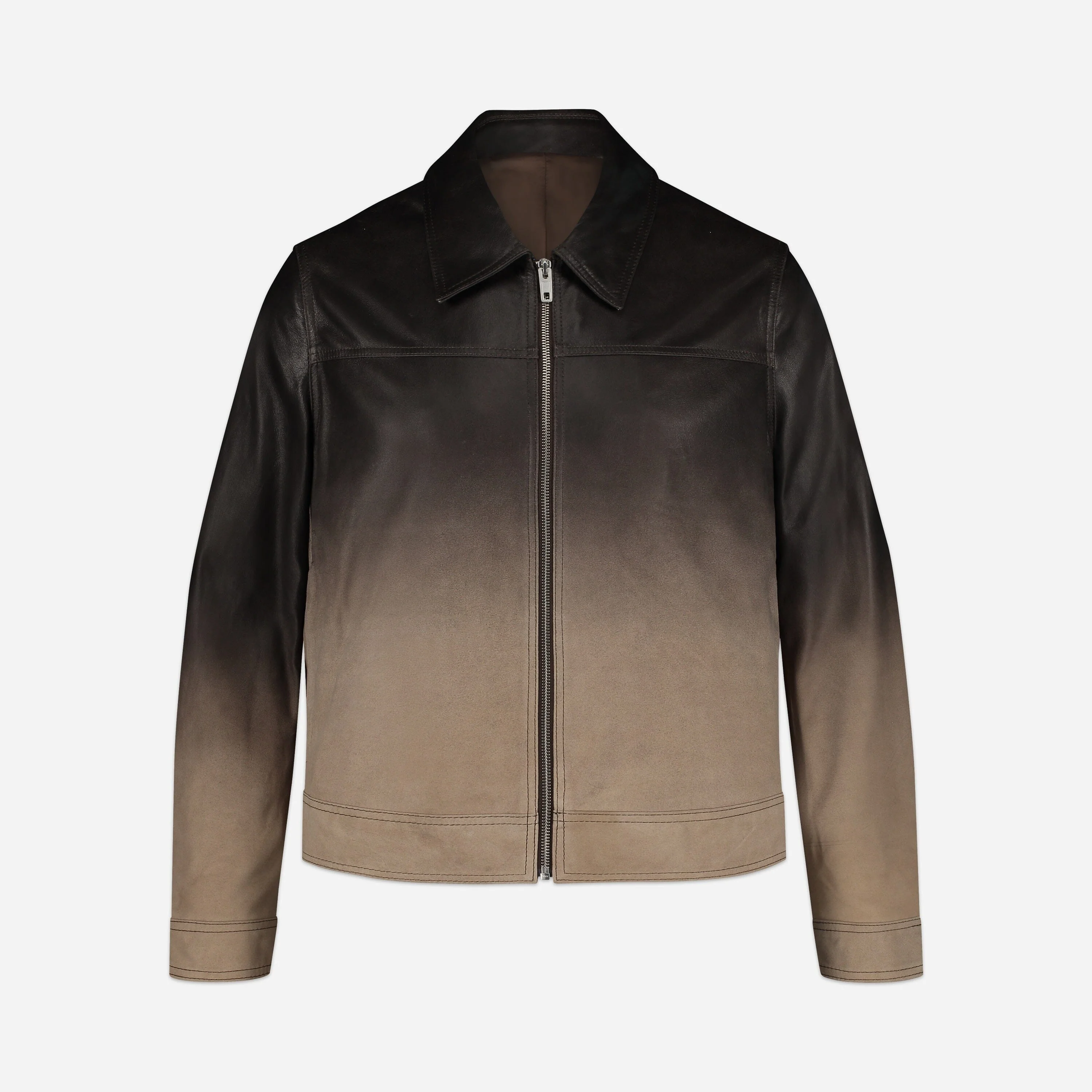 Leather Moto Jacket | Faded Brown - Image 5