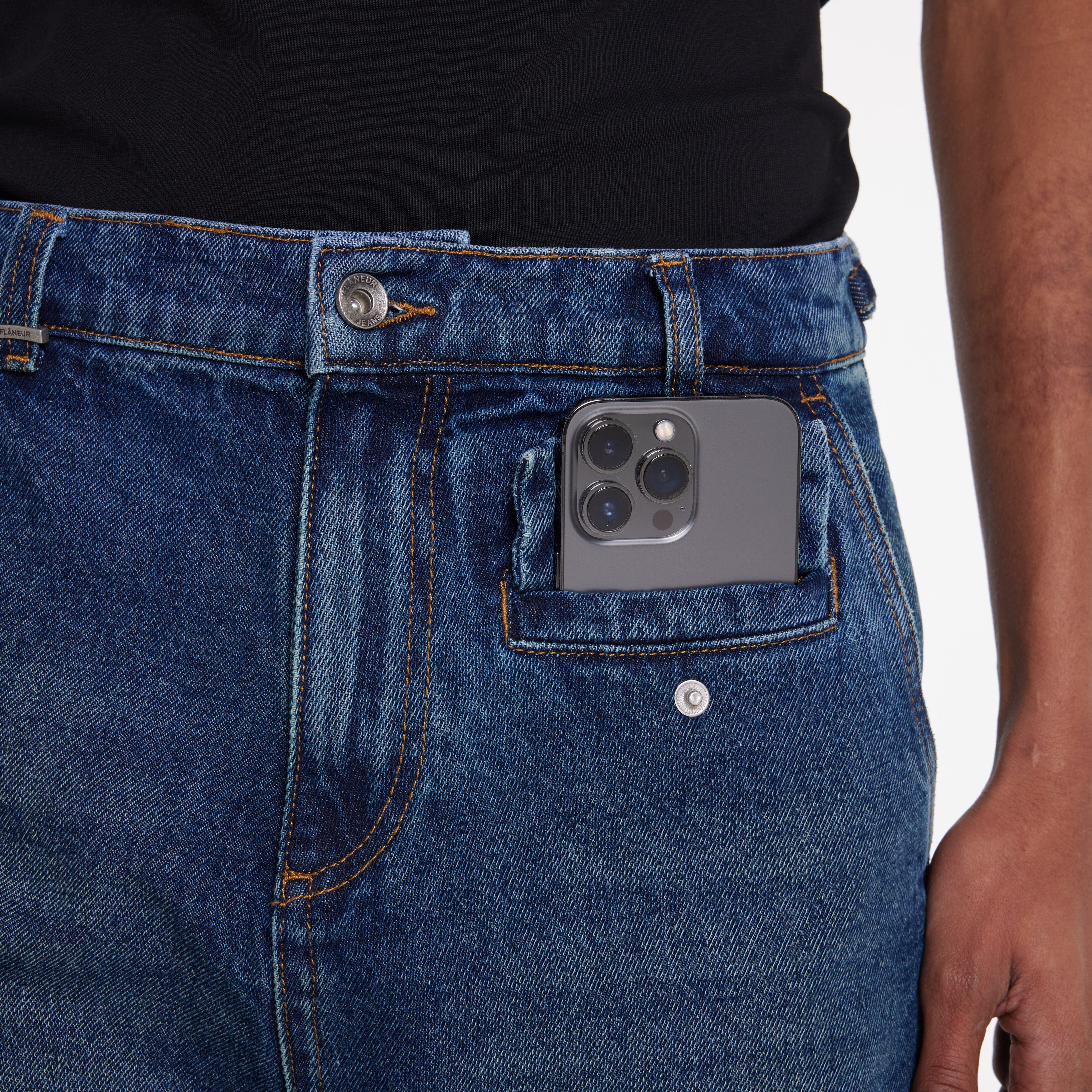 Phone Pocket Cargo Pants | Dark Indigo - Image 2