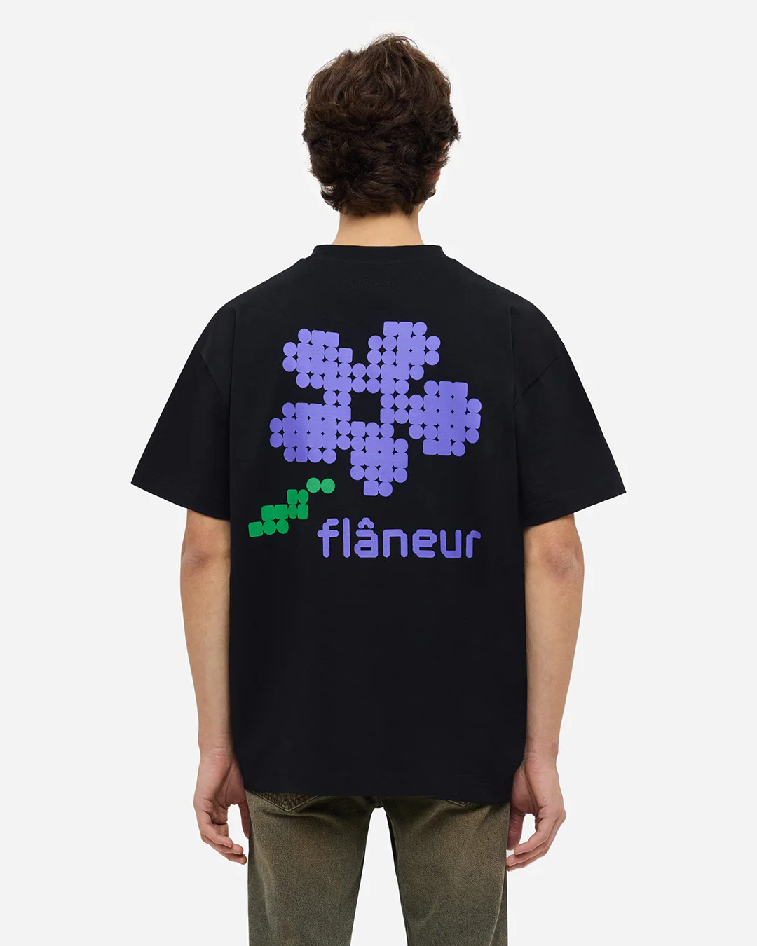 Pixel Flower T-Shirt | Black - Image 4