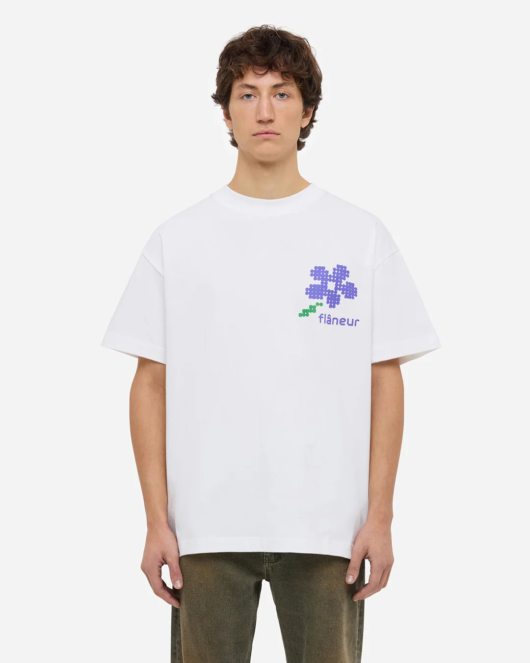 Pixel Flower T-Shirt | White - Image 3