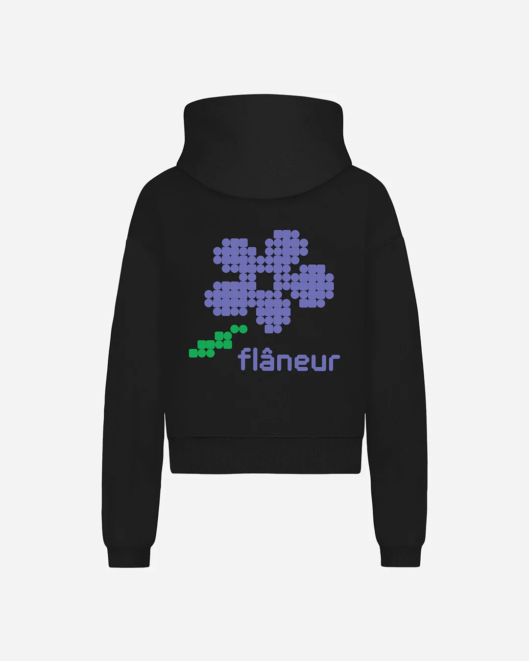 Pixel Flower Zip-Up | Black - Image 2