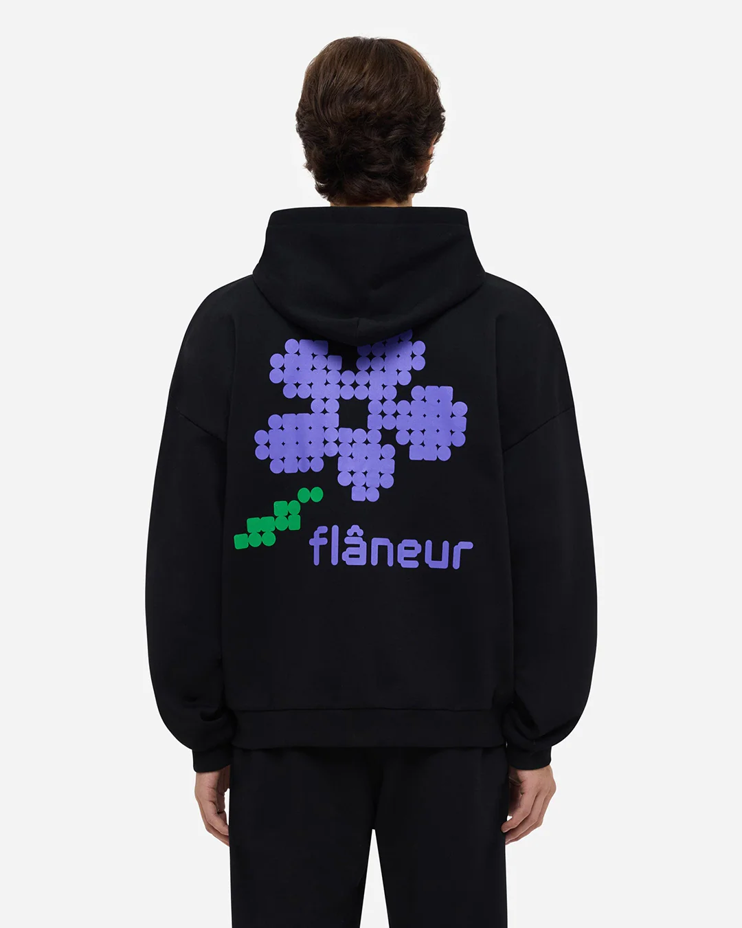 Pixel Flower Zip-Up | Black - Image 4