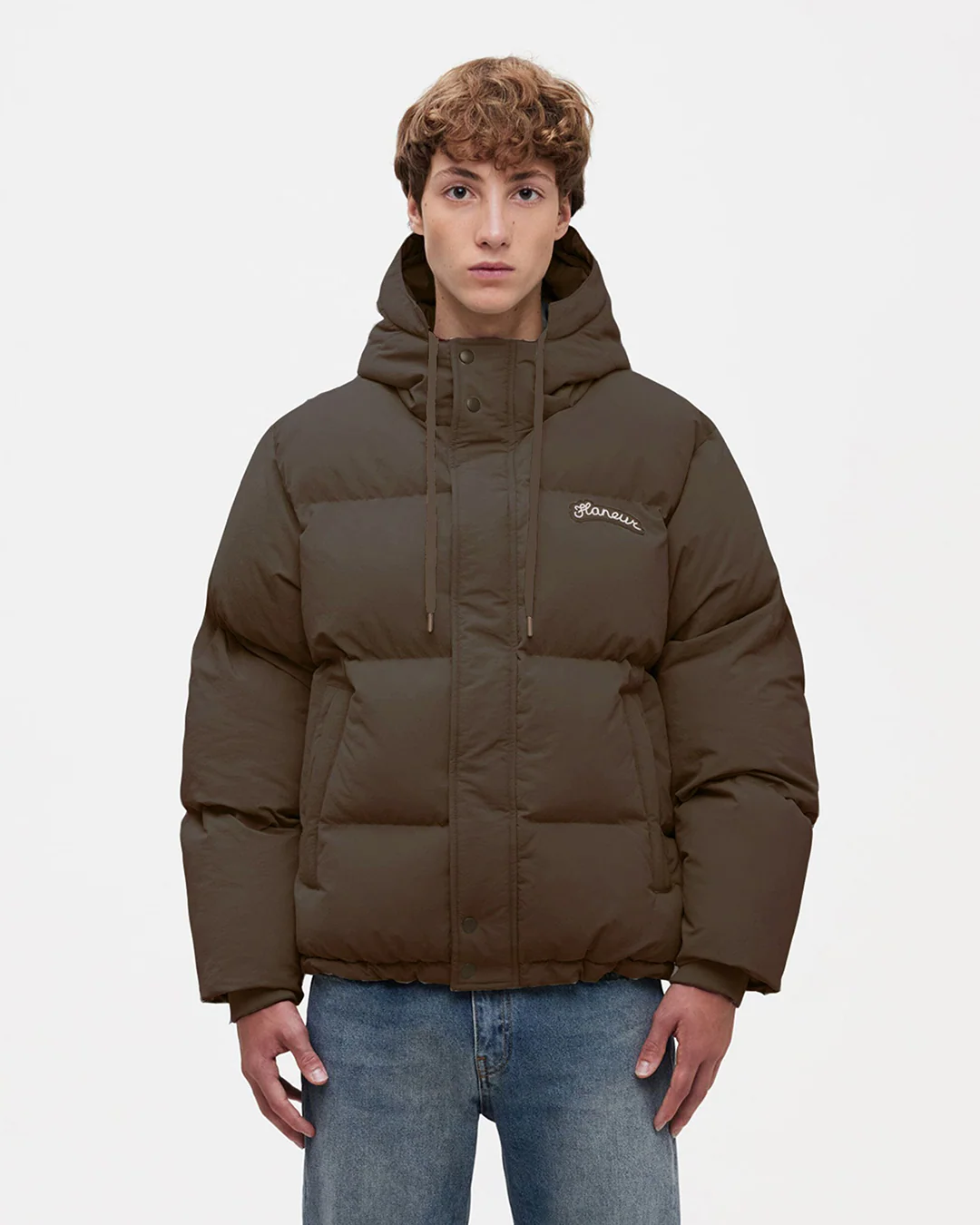Signature Hooded Puffer Jacket | Brown - Image 2