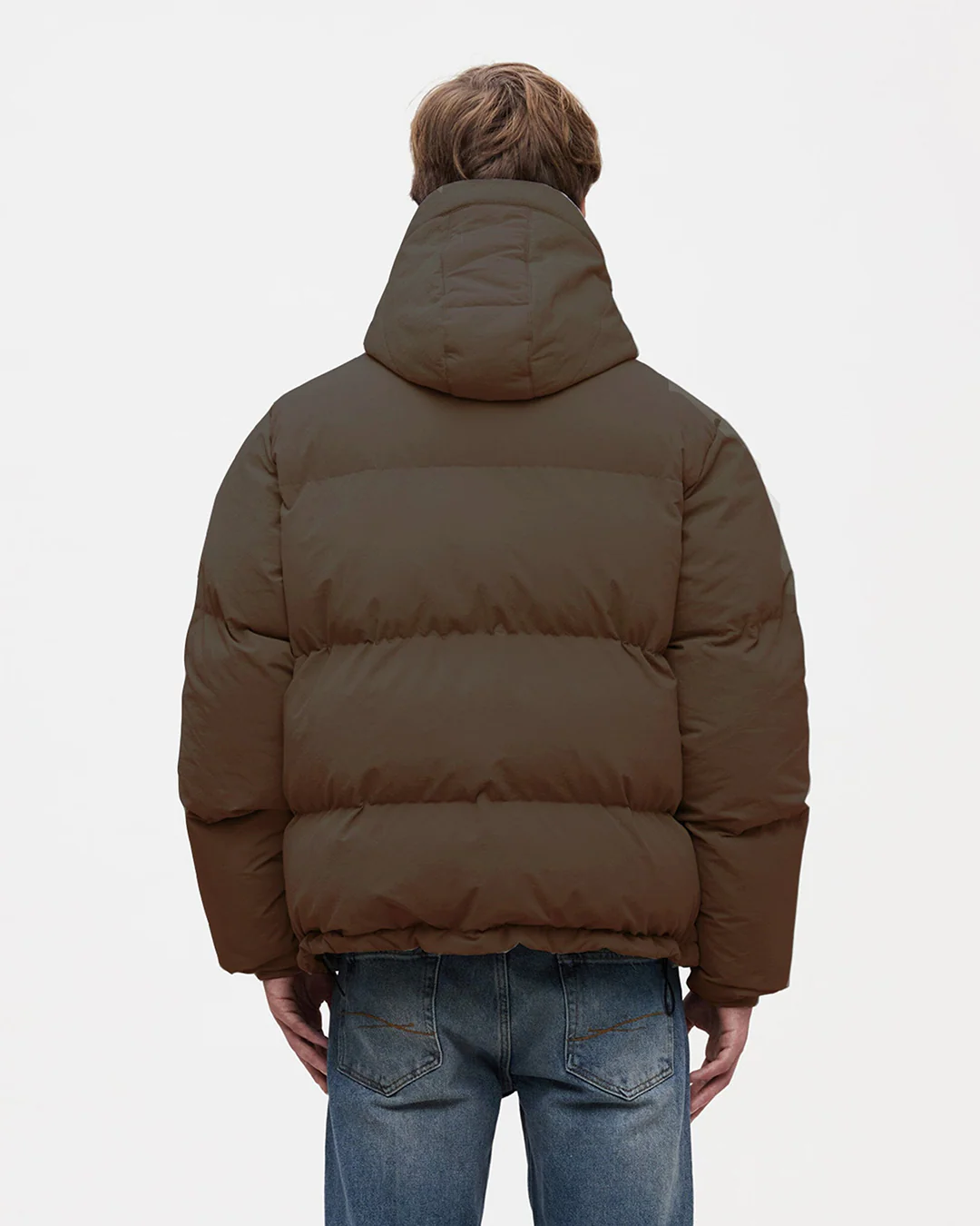 Signature Hooded Puffer Jacket | Brown - Image 3