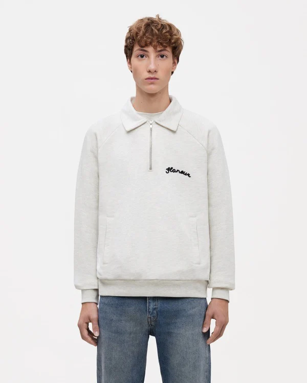 Signature Raglan Half-Zip | Heather Grey