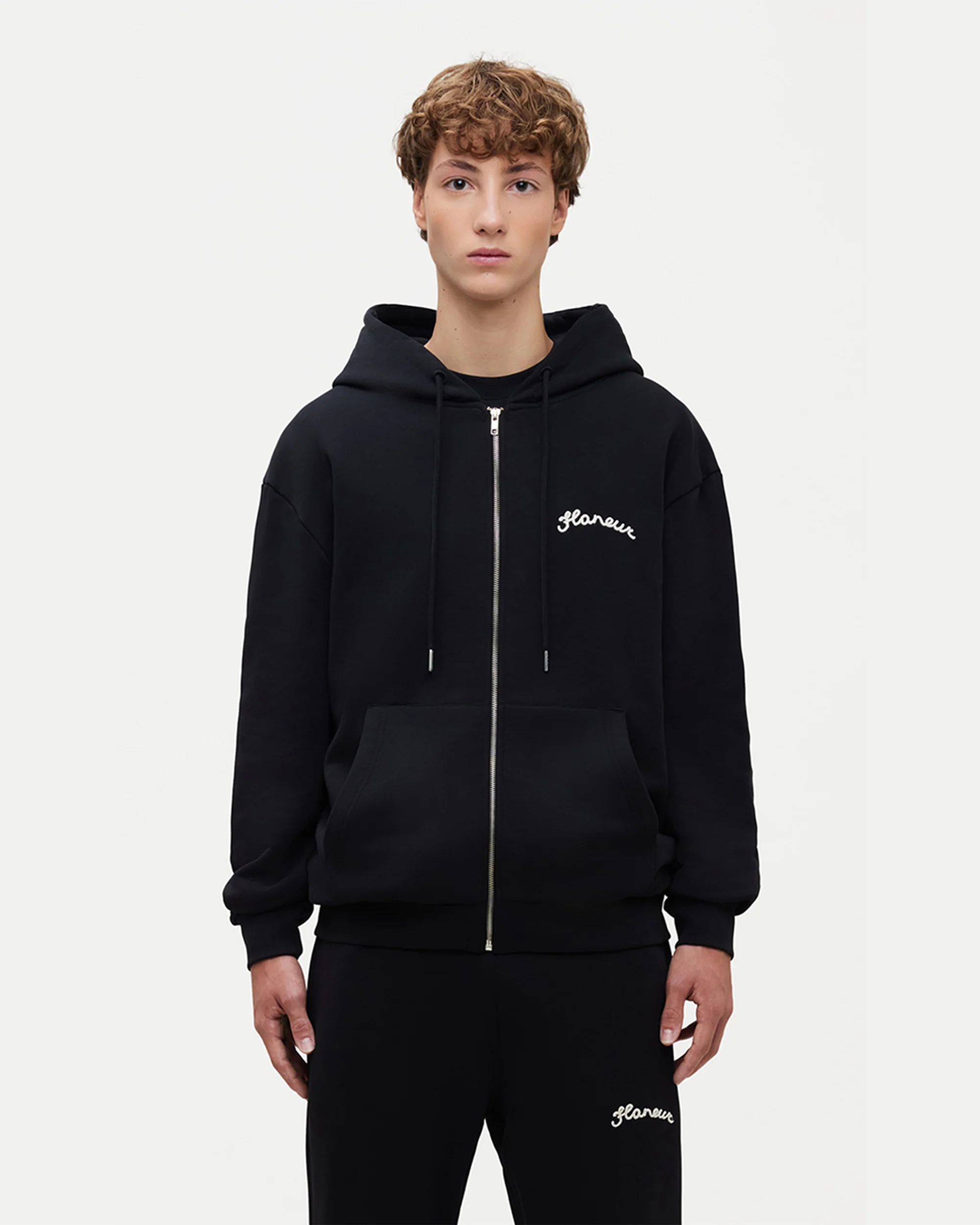 Signature Zip-Up Hoodie | Black - Image 2
