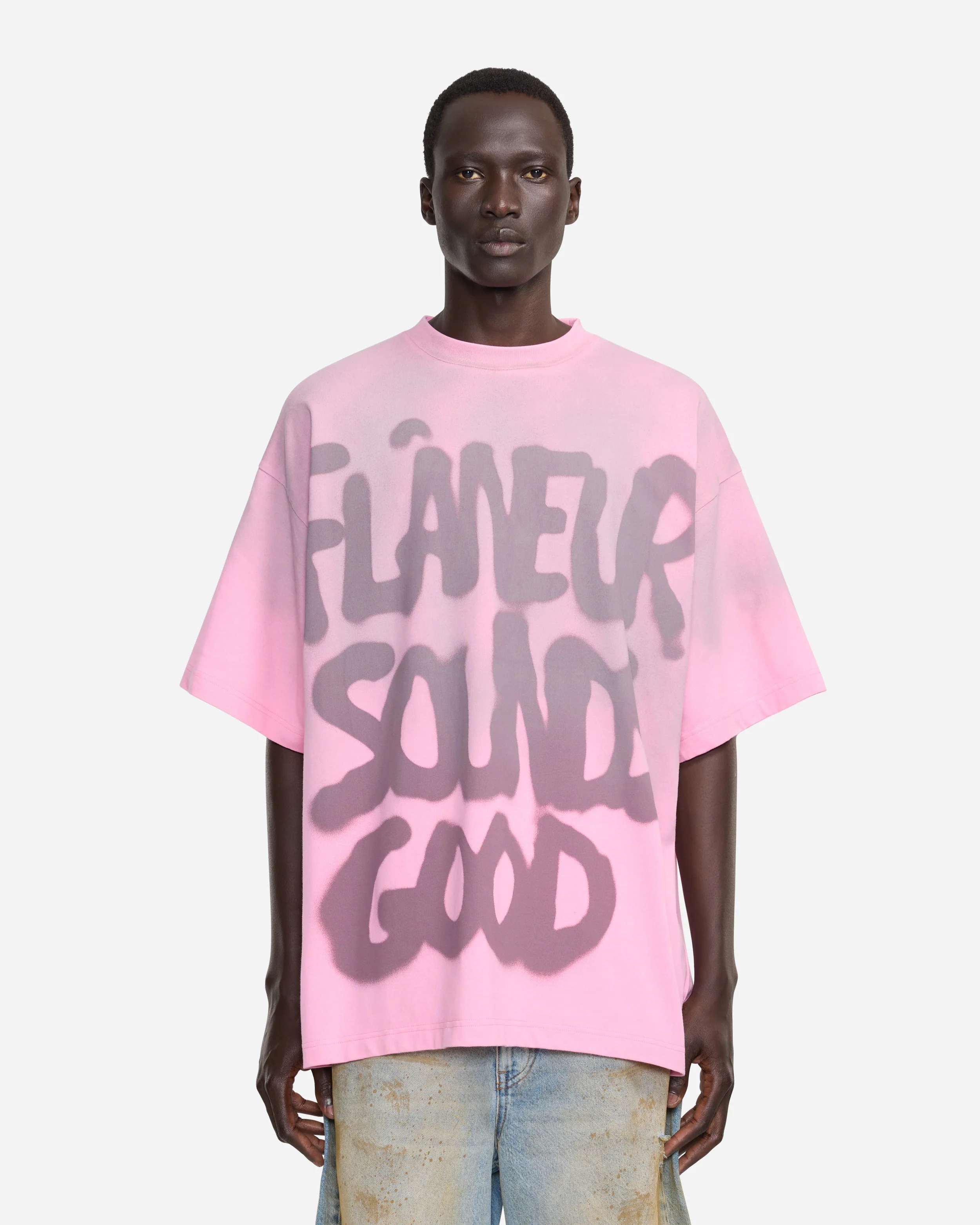 Sounds Good Spray T-Shirt | Sprayed Pink - Image 3